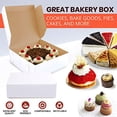 thumbnail image 2 of Fit Meal Prep [25 Pack] Pastry Boxes 8x8x3 White Bakery Box for Cookies, Compostable Kraft Paper Cardboard for Baked Goods Packaging, Cake, Food, Donut, Cupcake, Candy, Bread, Bridesmaid Gift Box, 2 of 6
