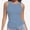 Blue, variant on Women's Crewneck Racerback Ribbed Tank Tops Summer Basic High Neck Sleeveless Slim Fit Crop Tops