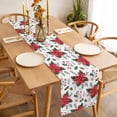 thumbnail image 3 of Christmas Poinsettia Table Runner 90 Inches Long Farmhouse Dress Scarves, Xmas Pine Fruit Berry Red Floral Dining Tablerunner for Coffee Table/Kitchen Island/Party Décor, 13" x 90", 3 of 8