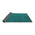 thumbnail image 2 of Ahgly Company Indoor Round Abstract Turquoise Blue Modern Area Rugs, 5' Round, 2 of 4