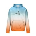thumbnail image 5 of Qulqfy Oversized Hoodie Men Orange Graphic Fleece-Lined Pullover Casual Long Sleeve Sweatshirts with Kanga Pocket Mens Sweatshirts L, 5 of 5