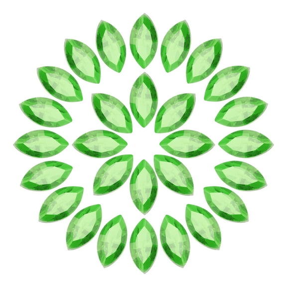 Uxcell 50Pcs Horse Eye Shape Rhinestones Glass Point Back Beads for Jewelry Making, Light Green 4x8mm