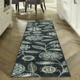 thumbnail image 2 of Maples Rugs Reggie Bohemian Floral Blue Non Slip Hallway Runner Rug, 2' x 10', 2 of 6