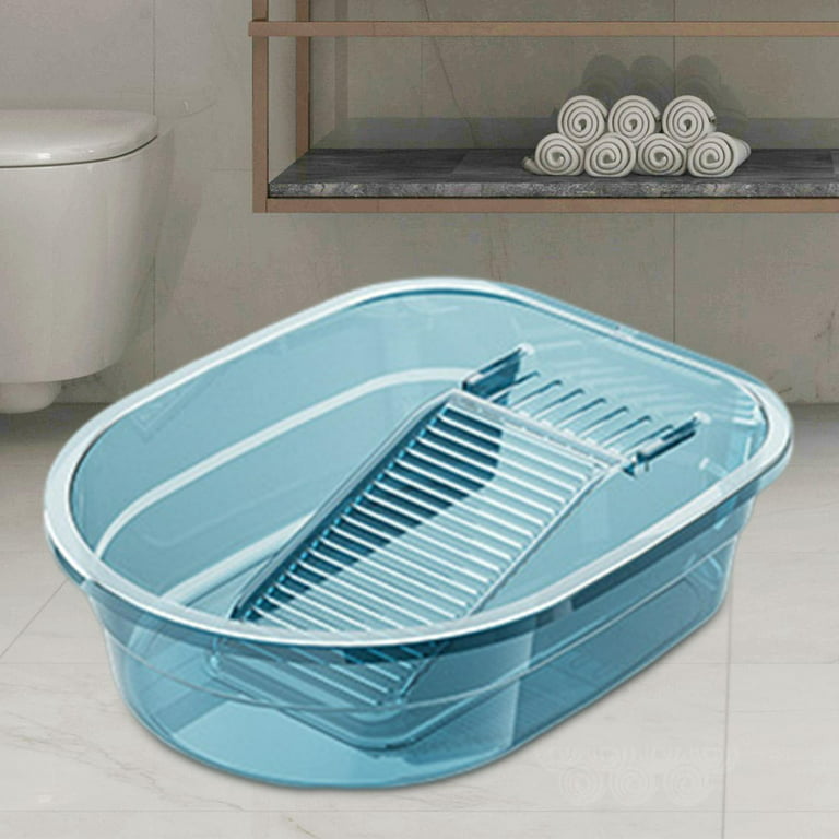 Ohisu Blue Washboard Basin for Hand Washing Clothes and Small Delicate Articles, Adult Unisex