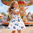 thumbnail image 5 of Splozh Toddler Girl 4th of July Dress 1T 2T 3T 4T 5T 6T Cute Summer Spaghetti Straps Casual Wear Girls Red White and Blue Dress,White,1-2 Years, 5 of 5