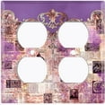thumbnail image 3 of Metal Light Switch Plate Cover Elegant Purple Cat Newspaper Frame Damask DAM071, 3 of 13