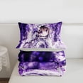 thumbnail image 5 of Erosebridal Kawaii Anime Girl Queen Comforter Set,Rustic Purple Lavender Flowers Bedding Comforter Set For Kids, Reversible 3-Piece, 5 of 7