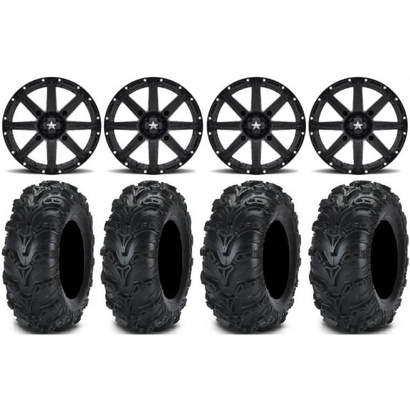 MSA Black Clutch 14" UTV Wheels 30" Mud Lite II Tires Kawasaki Teryx Mule
