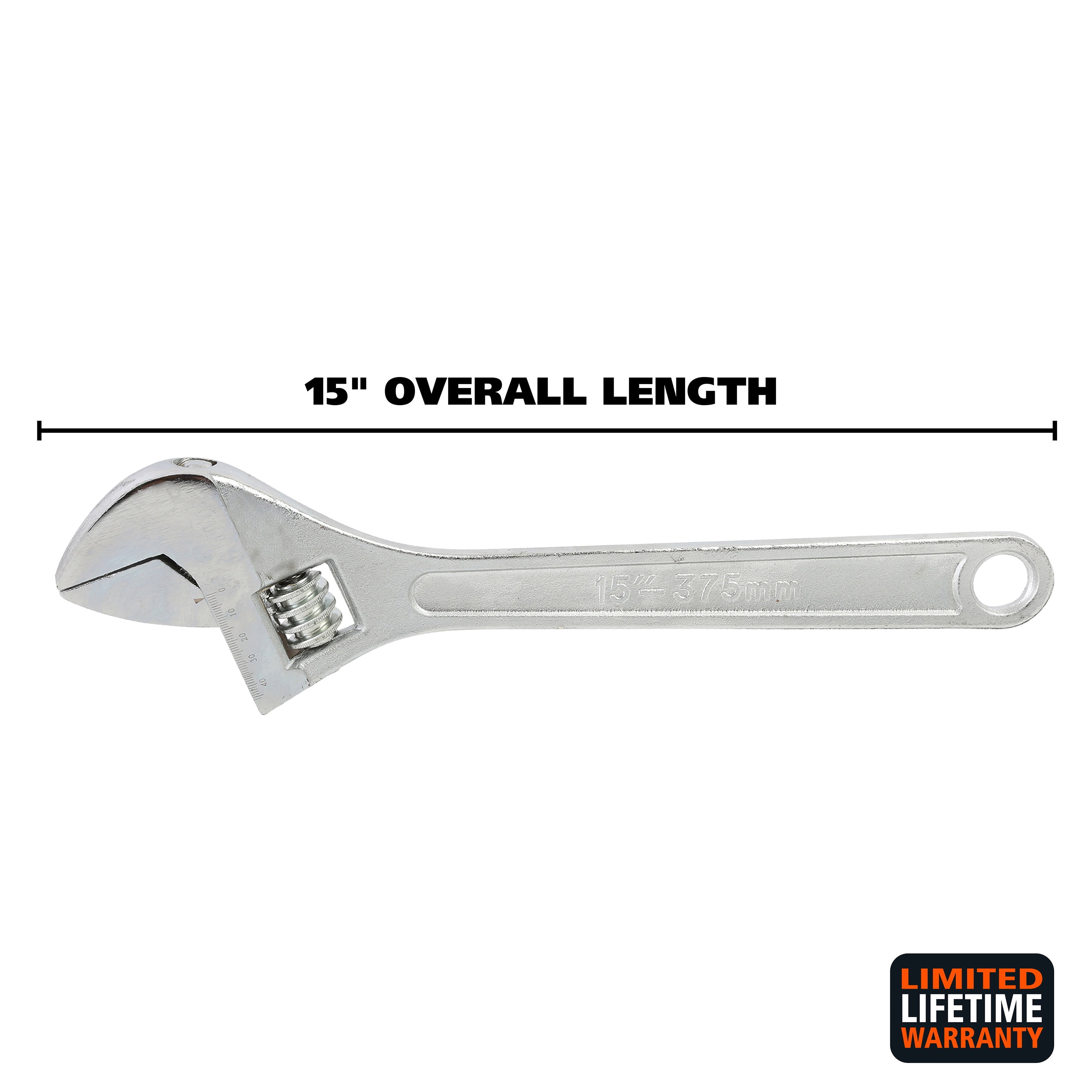GreatNeck Adjustable Wrench, Drop Forged Steel, 15 inch