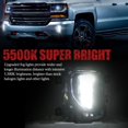 thumbnail image 4 of BUNKER INDUST LED Fog Lights Compitable for 2016 2017 2018 Chevy Silverado 1500, OEM Bumper Driving Fog lamp Kit,Chrome, 4 of 4