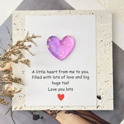 PLPPYFS Pocket Hug Heart with Greeting Cards, Little Heart Pocket Hug Token, Long Distance Relationship Gifts, Thinking of You Gifts for Women Men Him Her