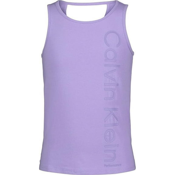 Calvin Klein VIOLET TULIP Girls' Performance Cut-Out Tank Top, US L/G/G(12-14)