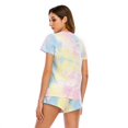 thumbnail image 3 of AVAIL Women's Tie Dye Printed Pajamas, Casual Tops +Short Sleeve Outfit, 3 of 6