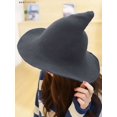 thumbnail image 3 of BadPiggies Halloween Wool Witch Hat Costume Accessory Sheep Wool Witch Hat Cosplay Party (Gray), 3 of 6