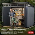 thumbnail image 4 of Keter Artisan 9x7 Pieds Grand Cabanon Extérieur et Sol avec Design Moderne, Gris, 4 of 12