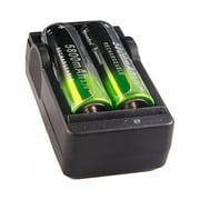 LINKABC Universal Battery Charger Speedy Smart Charger for Rechargeable Batteries 3.7V 18650 Li-ion, Intelligent Charger for Rechargeable Batteries Li-ion Batteries 18650, 2 Slots, Batteries Not Included