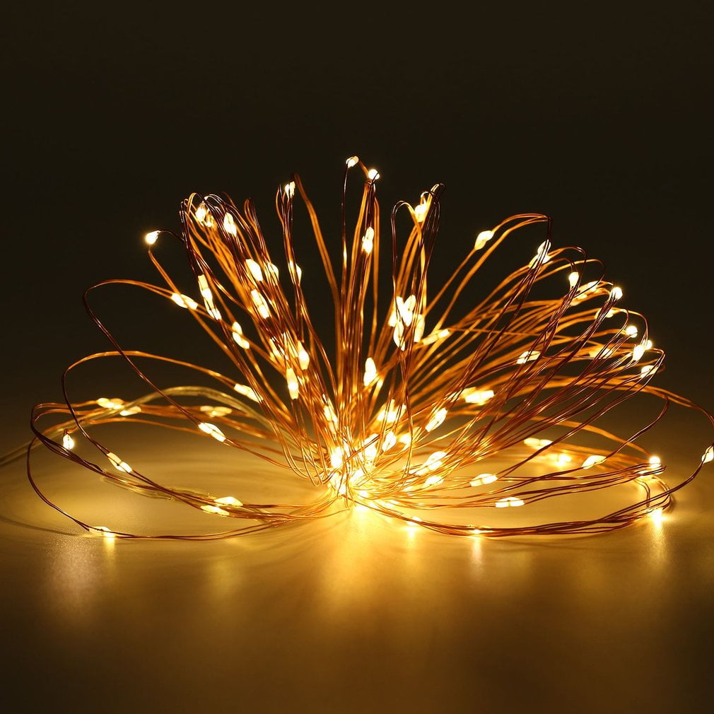 10M 100LED Copper Wire Xmas Wedding String Fairy Light Lamp Battery