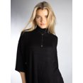 thumbnail image 2 of DARING DIVA Women's Stylish Turtleneck Drop Sleeve Sweater XS Black, 2 of 7