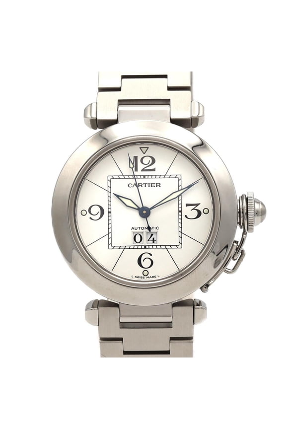 Pre-Owned Cartier Pasha C Grande Date W31055M7 Stainless Steel Automatic Watch