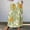 Green, variant on Women's Printed Elastic Waistband Pleated Pocket Skirt With Mid Calf Skirt Green XXXXL