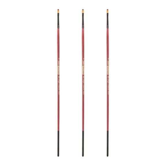 Creative Mark Ebony Splendor Long-Handled Synthetic Sable Paint Brush, Bright # 2, Pack of 3, Teijin Multi-Filament Hair, Handcrafted Synthetic Paint Brushes for Acrylic, Watercolor Painting and More