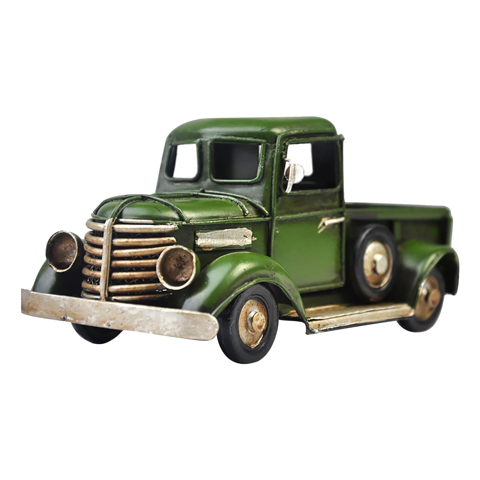 Metal Truck Planter Blue Retro Style Solar Pickup Truck Garden Decoration Flower Pot with Car Light Home Gifts Cafe Bar Decoration Outdoor Decorations Solar Garden Decorations