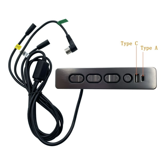 Recliner Lift Chairs 7 Button 5 Male Pin 2 Female Pin Switch Hand Control Replacement with Dual USB A C Ports