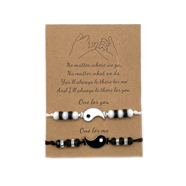 2022 nuevas pulseras de mejores amigos para 2 pulseras de cordón ajustable Yin Yang a juego para Bff relación de amistad novio Girlfr Dengxun unisex