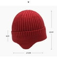 thumbnail image 2 of Xfvqtps Men and Women Skull Cap with Earmuff Knitting Solid Color Thickened Windproof Coldproof Warm Winter Beanie Gray, 2 of 5