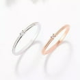 thumbnail image 2 of Ultra-fine Tail Ring 925 Silver CZ Womens Silver/Rose Gold Wedding Ring Size 3-8, 2 of 8