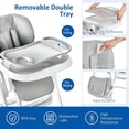 thumbnail image 3 of Silla Alta para Bebés Multifuncional con Altura y Reclinación Ajustables, Silla Plegable con Bandeja Removible para Bebés y Niños Pequeños, 3 of 6