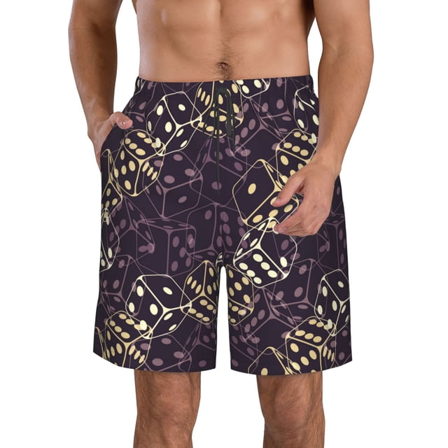 Balery Dice Traje de Baño Estilo Hawaiano para Hombre, Shorts de Secado Rápido con Bolsillos-3X-Large
