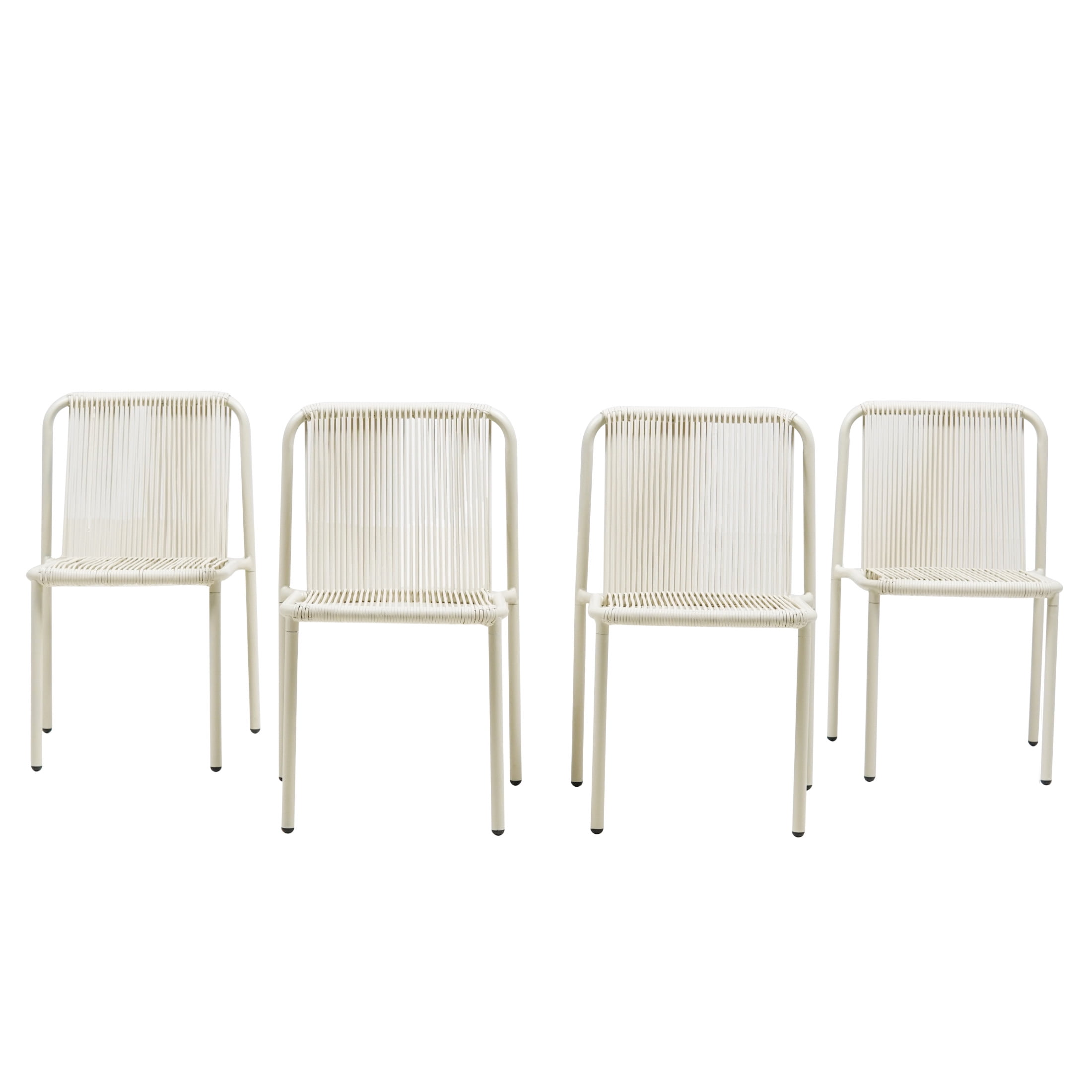 Christopher Knight Home Modern Rattan Patio Dining Chairs, Metal Frame, White, Set of 4
