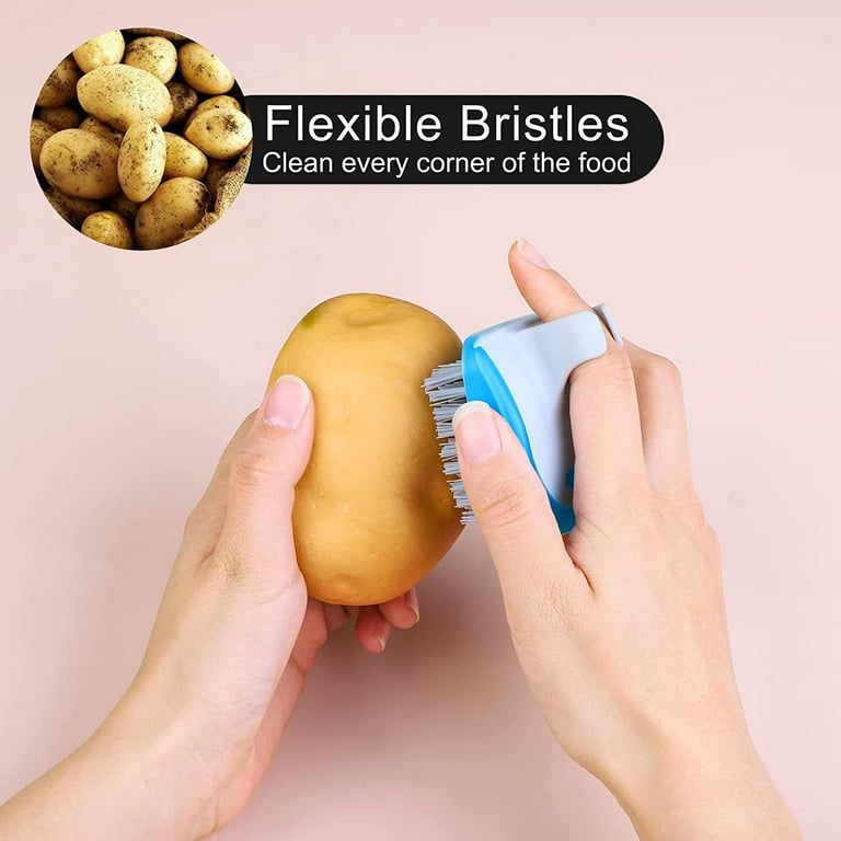 1Pack Fruit and Vegetable Cleaning Brushes Potato Scrubber Produce and Veggie  Brush Kitchen Gadgets Vegetable Fruit Peeler with Brush - 2-in-1 - Yellow 