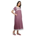 thumbnail image 2 of Moomaya Printed Sleepwear Cotton Ruffled Border Womens Maxi Nightdress, 2 of 5