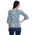 thumbnail image 4 of Moomaya Ruffle Sleeve Printed Cotton Womens Tops Plus Size Short T-Shirt Top, 4 of 5