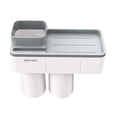 thumbnail image 1 of Taza de adsorción Cepillo de dientes Soporte para pasta de dientes Baño familiar Baño sin perforaciones Soporte para cepillo de dientes para teléfono, gris, 2 tazas seitruly HA2692-01B, 1 of 6