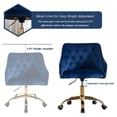 thumbnail image 4 of Drevy Velvet Home Office Desk Chair, Modern Swivel Task Armchair with Adjustable Height, Upholstered Tufted Accent Computer Chair for Home and Office Working or Studying, Navy Blue, 4 of 7