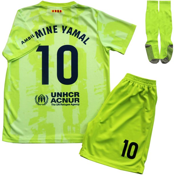 Conjunto infantil de camiseta, short y medias de fútbol CEKFAX Lamine Yamal 10