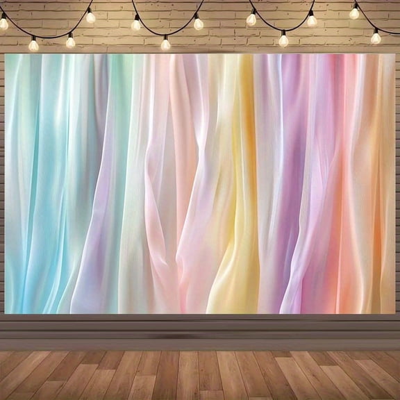 Pastel Gradient Drape Backdrop Soft Colorful Curtains Birthday Background Colorful Birthday Celebration Festival Party Decorations Banner Supplies Photo Booth Props