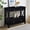 Black, variant on Farmhouse Console Table with 4 Drawers & Storage Shelf, Brown Pine Wood Entryway Furniture for Living Room Bedroom Kitchen