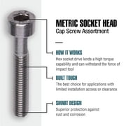 Fastener Assortment Kit, Metric Stainless Steel Socket Head Cap Screw Set, 146 Piece Variety, M4-0.70 and M5-0.80 Diameters