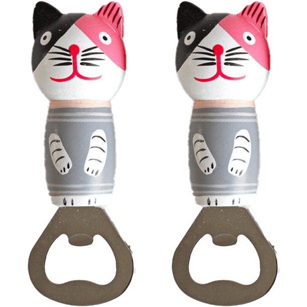 2 abridores de cerveza multiusos para gatos, color gris MFZFUKR CPB-DE-LYY1276-4