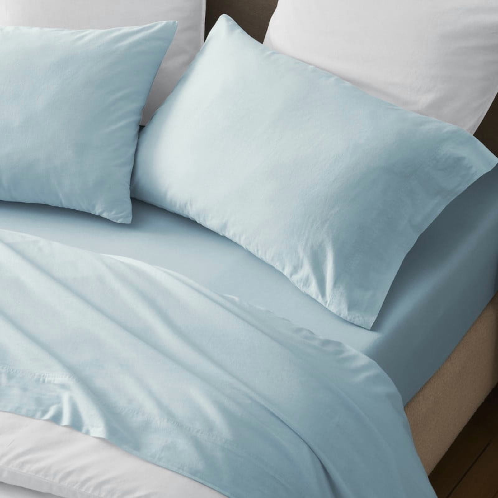 Superior Carmen 100% Cotton Relaxed Wash Bed Sheet Set, King, Blue