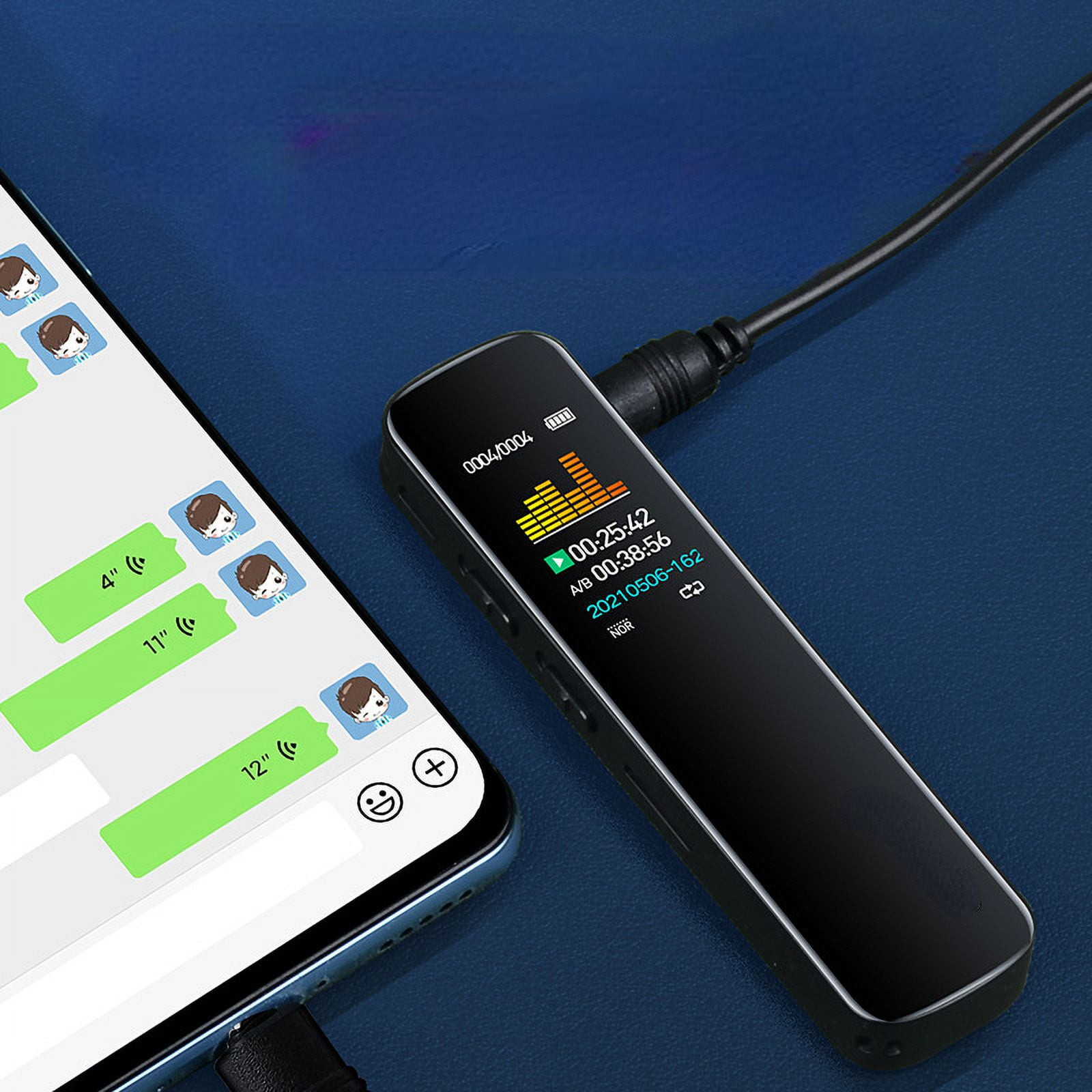 Digital Voice Recorder with Password Protection, Portable MP3 Player