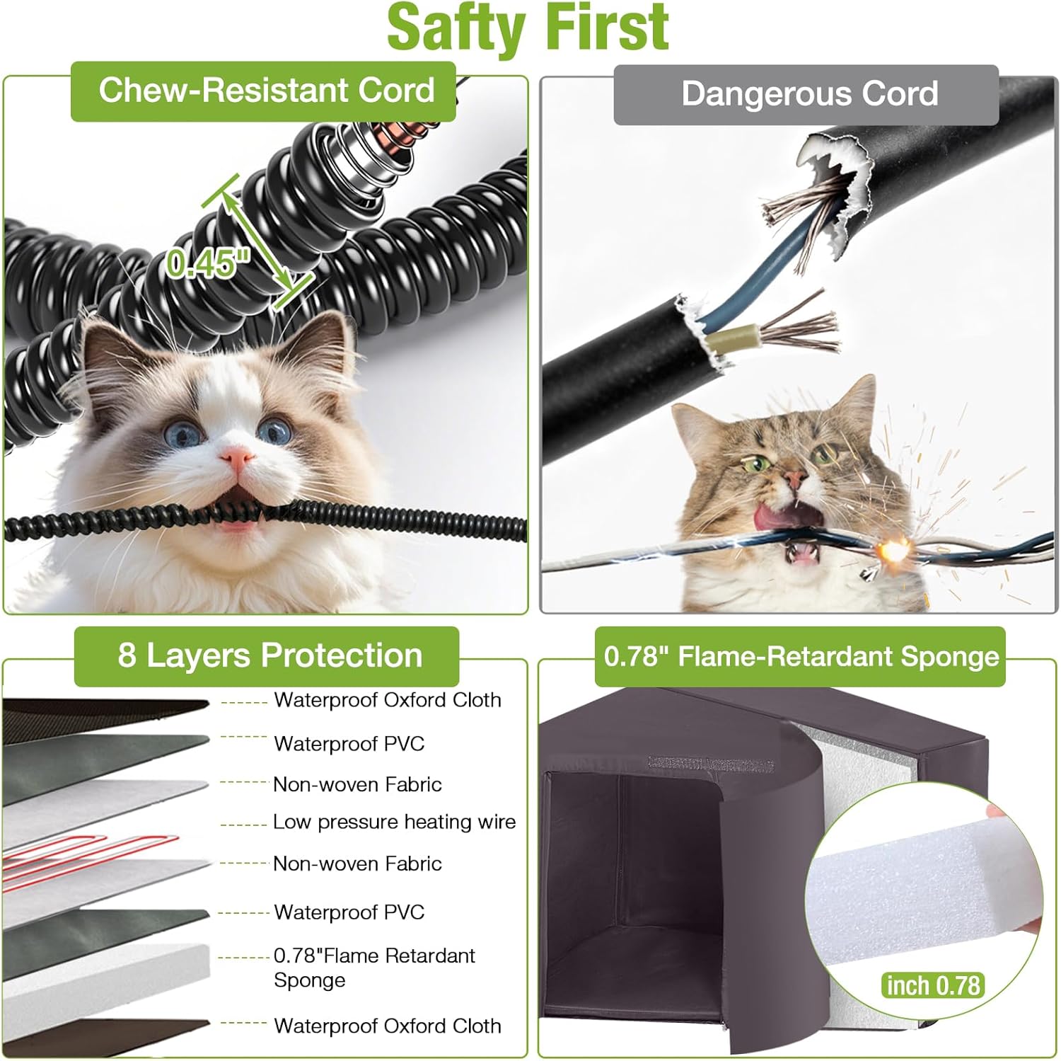 Aivituvin Heated Outdoor Cat House for Outside Weatherproof Feral Cat Shelter for Winter with Heater and Insulated Liner Two Story