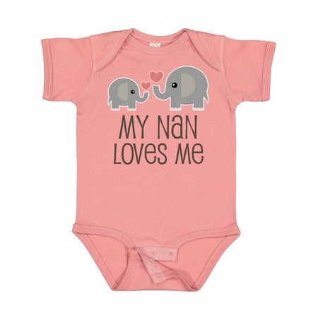

Inktastic My Nan Loves Me Grandchild Gift Baby Boy or Baby Girl Bodysuit