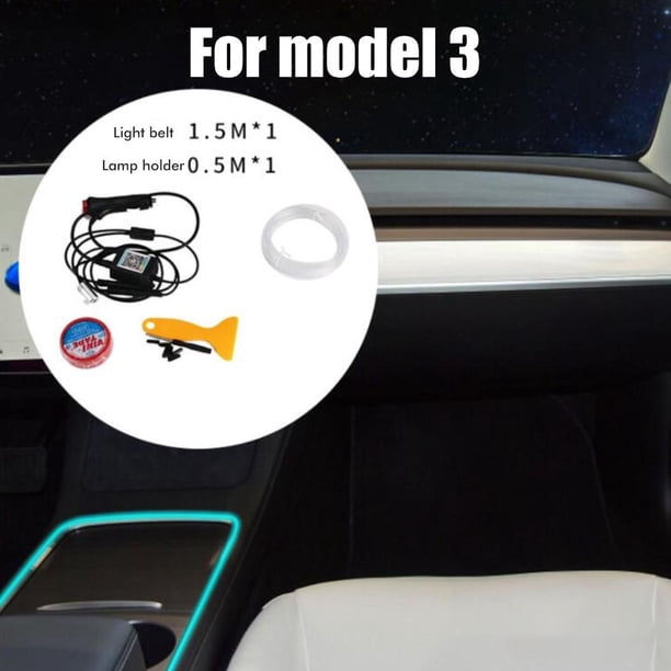 Tira De Luces Led Multicolor Compatible Con Tesla Model3, Accesorios Para Coche, Aplicación Móvil, Control Central, Luces De Neón Interiores Advancent VI012437-02