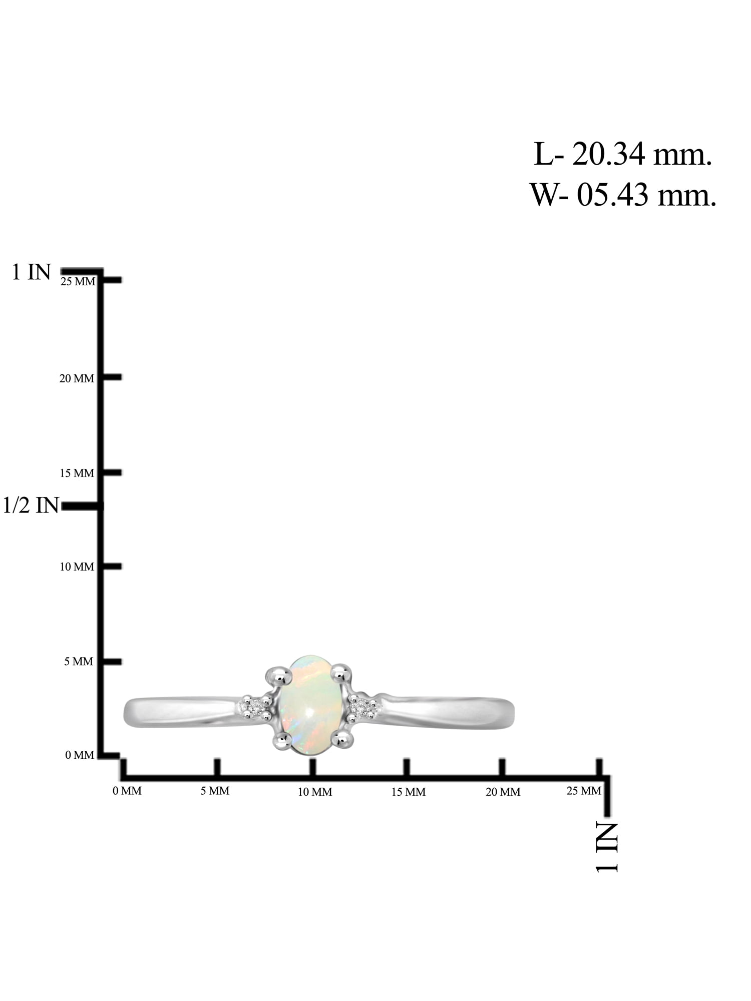 JewelersClub Opal Ring Birthstone Jewelry – 0.15 Carat Opal 0.925 Sterling Silver Ring Jewelry with White Diamond Accent – Gemstone Rings with Hypoallergenic 0.925 Sterling Silver Band