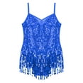 DPOIS Kid Girls Shiny Sequin Latin Jazz Leotard Rumba Tassel Dance